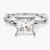 Princess Twisted Moissanite Engagement Ring with Pave Set Side Stones (2.00 CT)