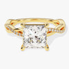 Princess Twisted Moissanite Engagement Ring with Pave Set Side Stones (2.00 CT)