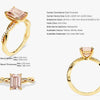 Twisted Emerald Cut Peach Morganite Engagement Ring with Sidestones