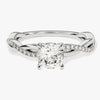 Cushion Twisted Moissanite Engagement Ring with Pave Set Side Stones (1.00 CT)