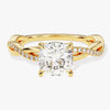 Cushion Twisted Moissanite Engagement Ring with Pave Set Side Stones (1.50 CT)