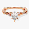Pear Twisted Moissanite Engagement Ring with Pave Set Side Stones (1.00 CT)