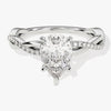 Pear Twisted Moissanite Engagement Ring with Pave Set Side Stones (1.50 CT)