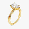Pear Twisted Moissanite Engagement Ring with Pave Set Side Stones (2.00 CT)