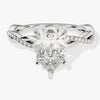 Pear Twisted Moissanite Engagement Ring with Pave Set Side Stones (2.00 CT)