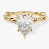 Pear Twisted Moissanite Engagement Ring with Pave Set Side Stones (2.00 CT)
