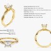 Asscher Twisted Moissanite Engagement Ring with Pave Set Side Stones (1.00 CT)