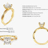 Asscher Twisted Moissanite Engagement Ring with Pave Set Side Stones (1.50 CT)