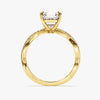 Asscher Twisted Moissanite Engagement Ring with Pave Set Side Stones (2.00 CT)