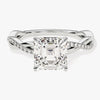 Asscher Twisted Moissanite Engagement Ring with Pave Set Side Stones (2.00 CT)