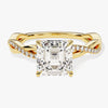 Asscher Twisted Moissanite Engagement Ring with Pave Set Side Stones (2.00 CT)
