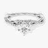 Heart Twisted Moissanite Engagement Ring with Pave Set Side Stones (1.00 CT)