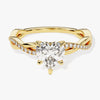 Heart Twisted Moissanite Engagement Ring with Pave Set Side Stones (1.00 CT)