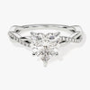 Heart Twisted Moissanite Engagement Ring with Pave Set Side Stones (1.50 CT)