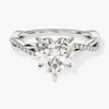 Heart Twisted Moissanite Engagement Ring with Pave Set Side Stones (2.00 CT)