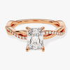 Radiant Twisted Moissanite Engagement Ring with Pave Set Side Stones (1.00 CT)