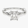 Radiant Twisted Moissanite Engagement Ring with Pave Set Side Stones (1.00 CT)