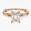 Radiant Twisted Moissanite Engagement Ring with Pave Set Side Stones (1.50 CT)