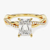 Radiant Twisted Moissanite Engagement Ring with Pave Set Side Stones (1.50 CT)