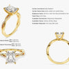 Radiant Twisted Moissanite Engagement Ring with Pave Set Side Stones (2.00 CT)