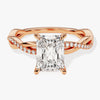 Radiant Twisted Moissanite Engagement Ring with Pave Set Side Stones (2.00 CT)