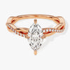 Marquise Twisted Moissanite Engagement Ring with Pave Set Side Stones (1.00 CT)