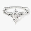 Marquise Twisted Moissanite Engagement Ring with Pave Set Side Stones (1.00 CT)