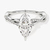Marquise Twisted Moissanite Engagement Ring with Pave Set Side Stones (1.50 CT)