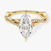 Marquise Twisted Moissanite Engagement Ring with Pave Set Side Stones (1.50 CT)