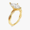 Marquise Twisted Moissanite Engagement Ring with Pave Set Side Stones (2.00 CT)