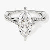 Marquise Twisted Moissanite Engagement Ring with Pave Set Side Stones (2.00 CT)