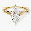 Marquise Twisted Moissanite Engagement Ring with Pave Set Side Stones (2.00 CT)