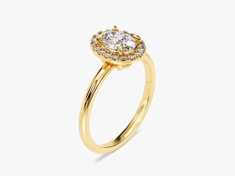 Oval Halo Moissanite Engagement Ring (1.00 CT)