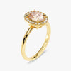 Oval Cut Peach Morganite Halo Engagement Ring