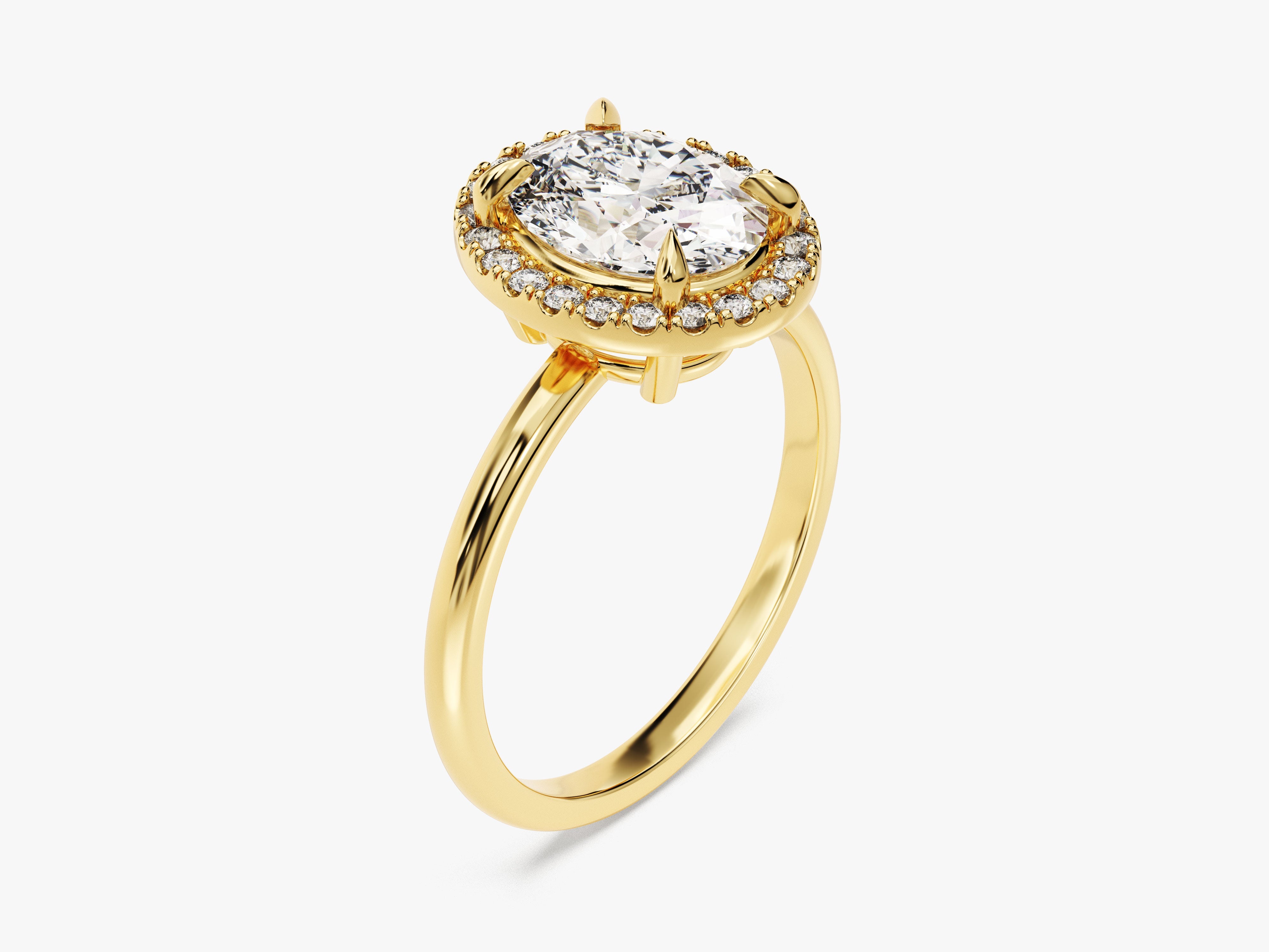 Oval Halo Moissanite Engagement Ring (2.00 CT)