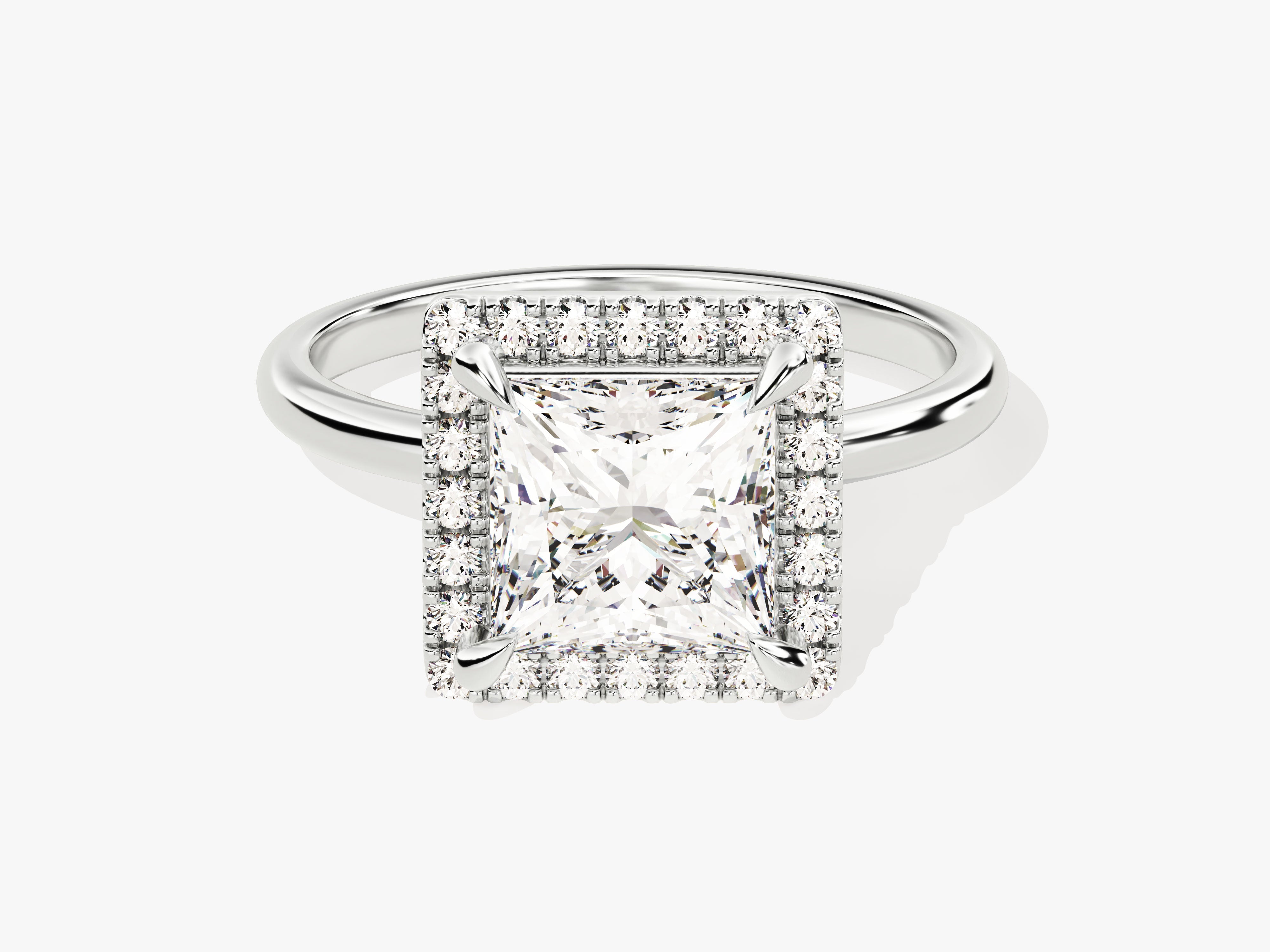 Princess Halo Moissanite Engagement Ring (2.00 CT)