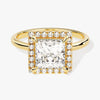 Princess Halo Moissanite Engagement Ring (2.00 CT)