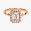 Emerald Halo Moissanite Engagement Ring (1.00 CT)