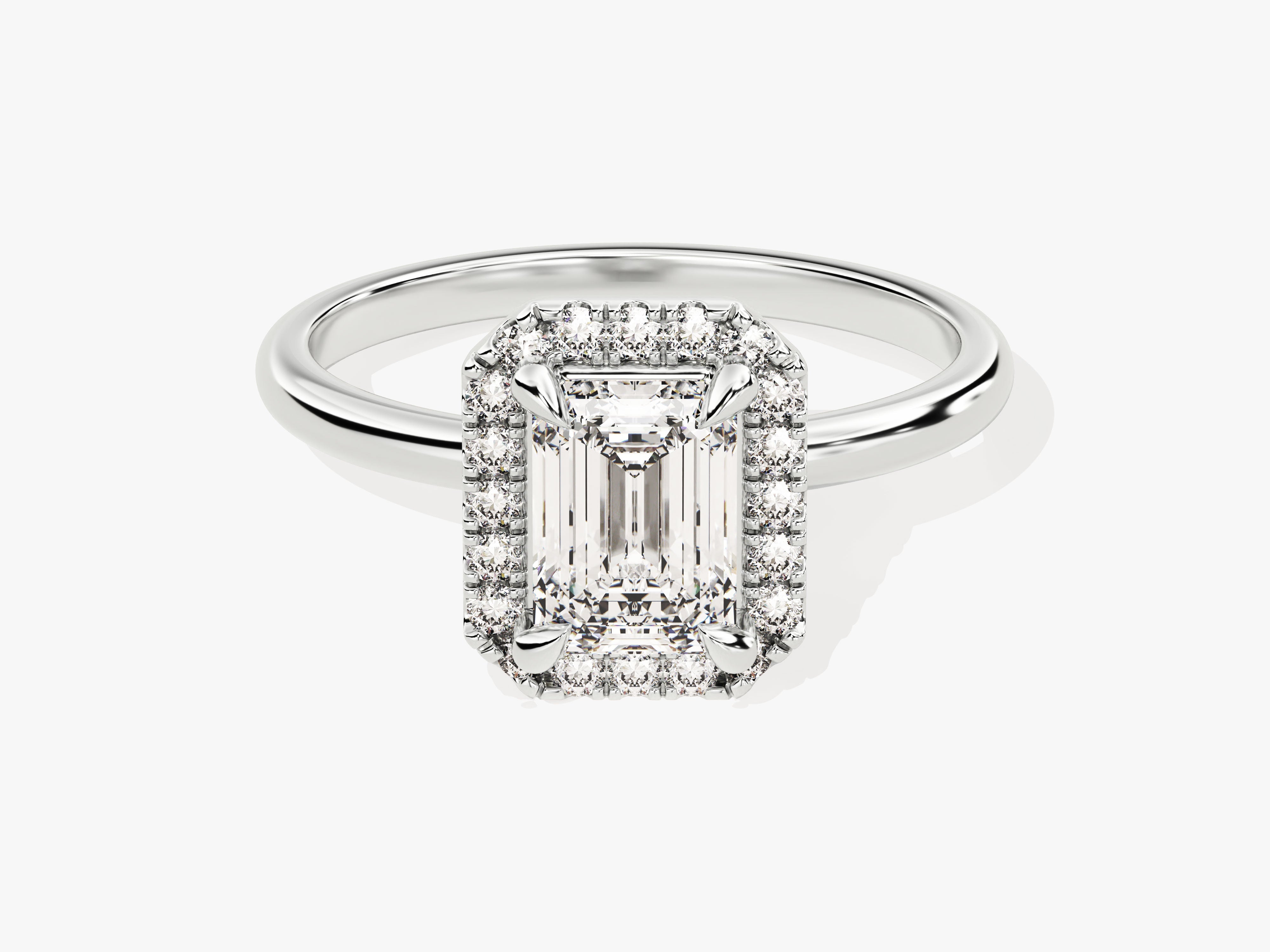Emerald Halo Moissanite Engagement Ring (1.00 CT)