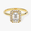 Emerald Halo Moissanite Engagement Ring (1.00 CT)