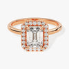 Emerald Halo Moissanite Engagement Ring (1.50 CT)