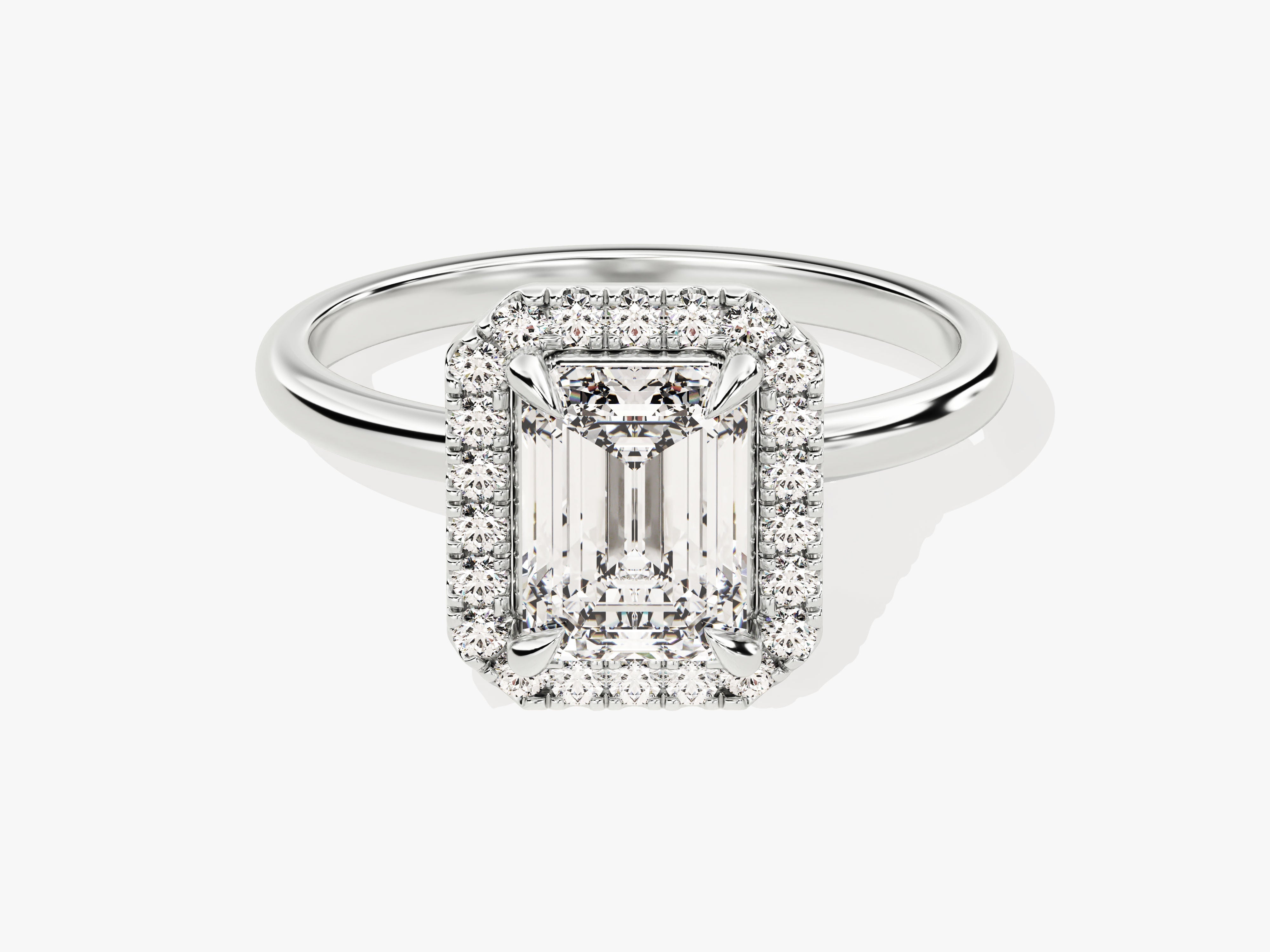 Emerald Halo Moissanite Engagement Ring (1.50 CT)