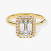 Emerald Halo Moissanite Engagement Ring (1.50 CT)