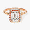 Emerald Halo Moissanite Engagement Ring (2.00 CT)