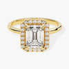 Emerald Halo Moissanite Engagement Ring (2.00 CT)