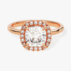 Cushion Halo Moissanite Engagement Ring (2.00 CT)