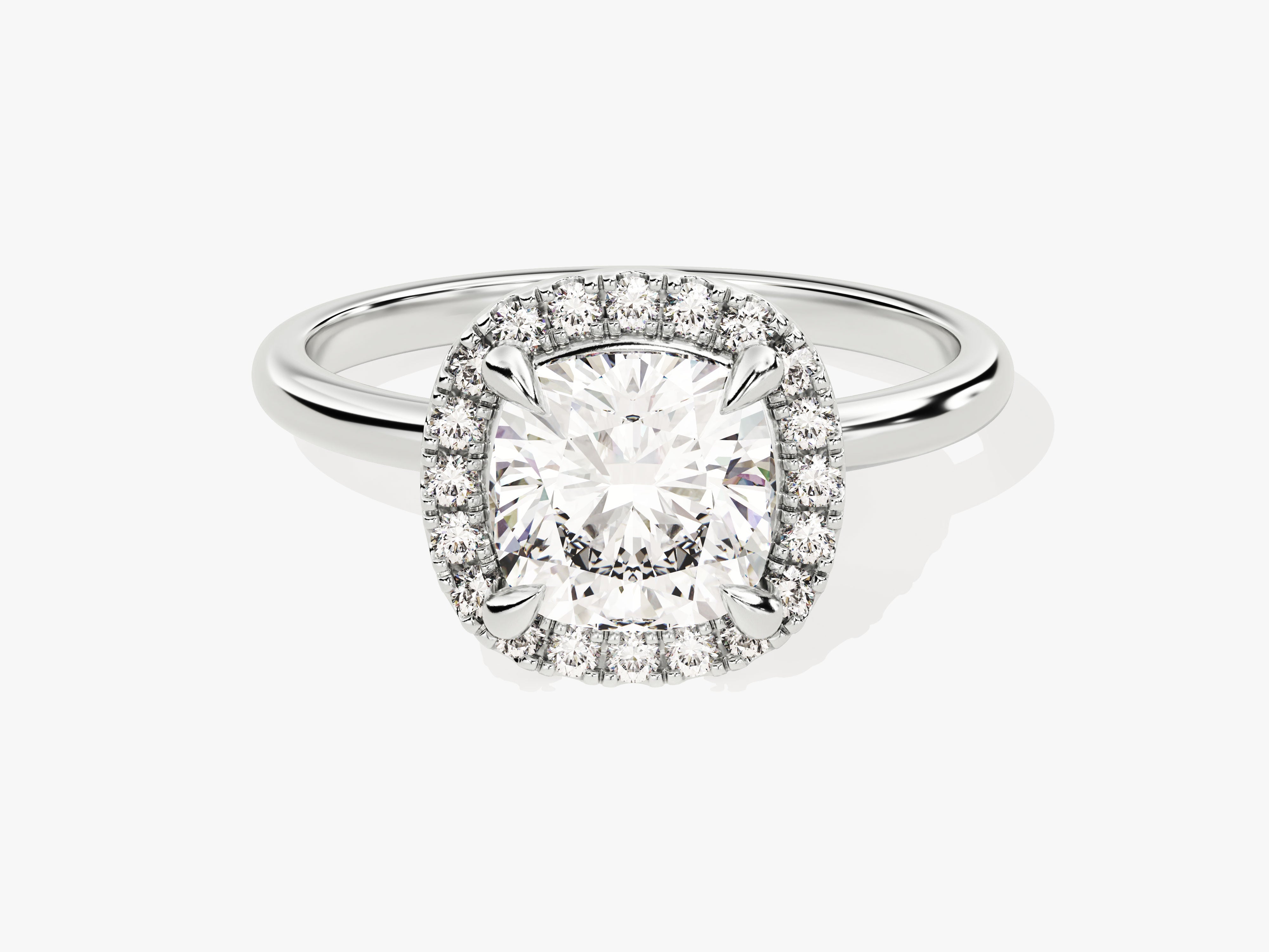 Cushion Halo Moissanite Engagement Ring (2.00 CT)
