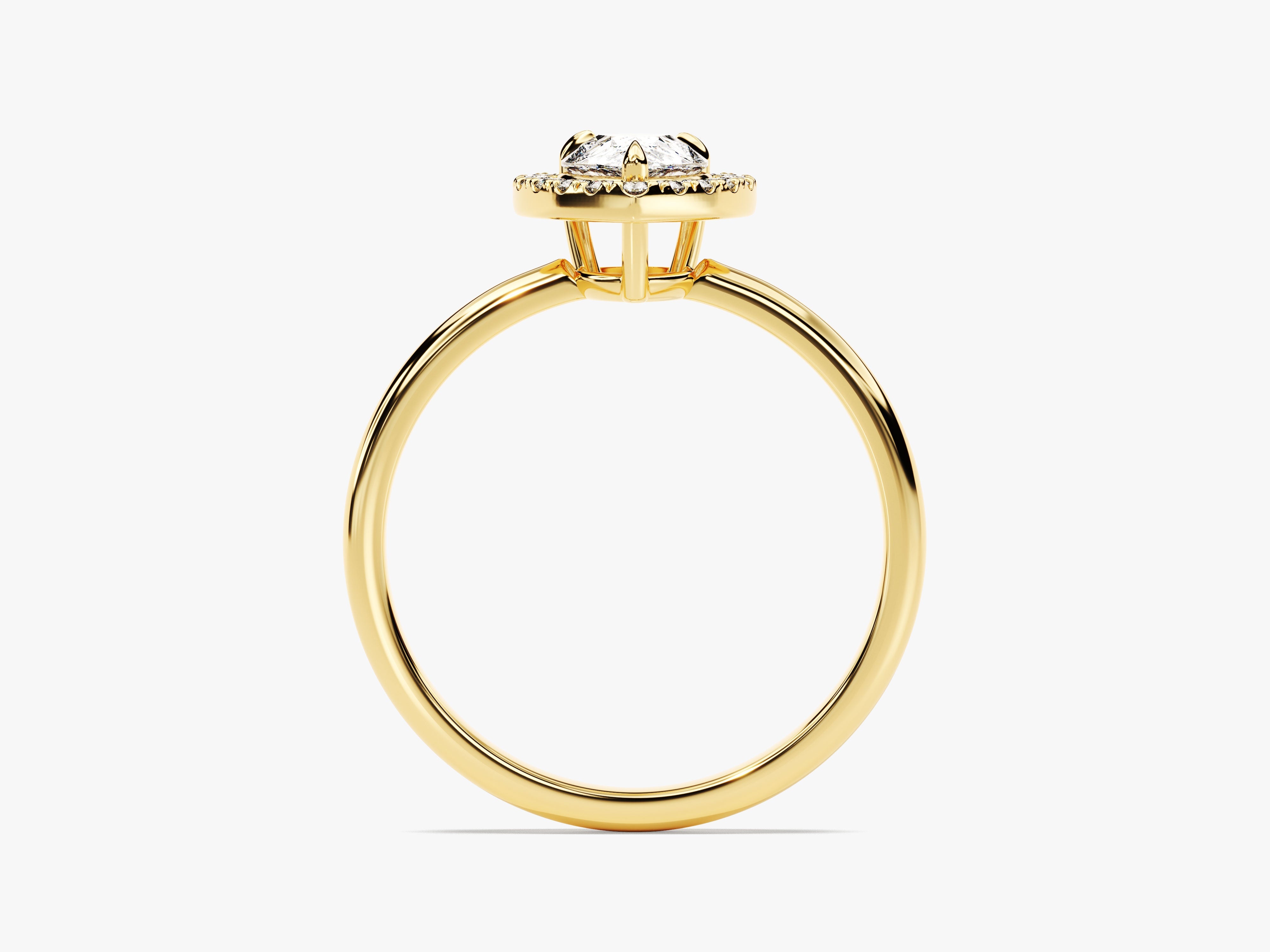 Pear Halo Moissanite Engagement Ring (1.00 CT)