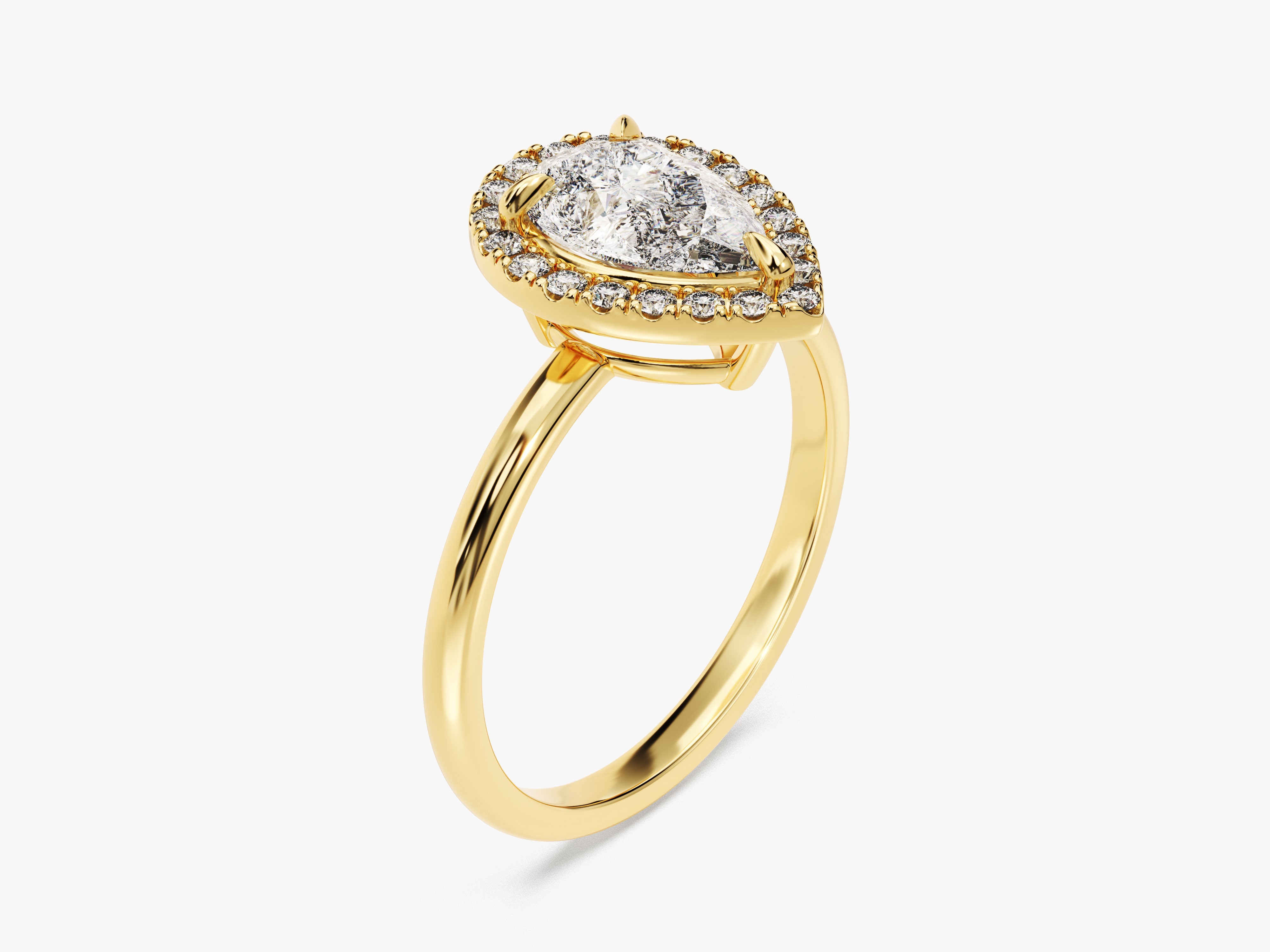 Pear Halo Moissanite Engagement Ring (1.50 CT)