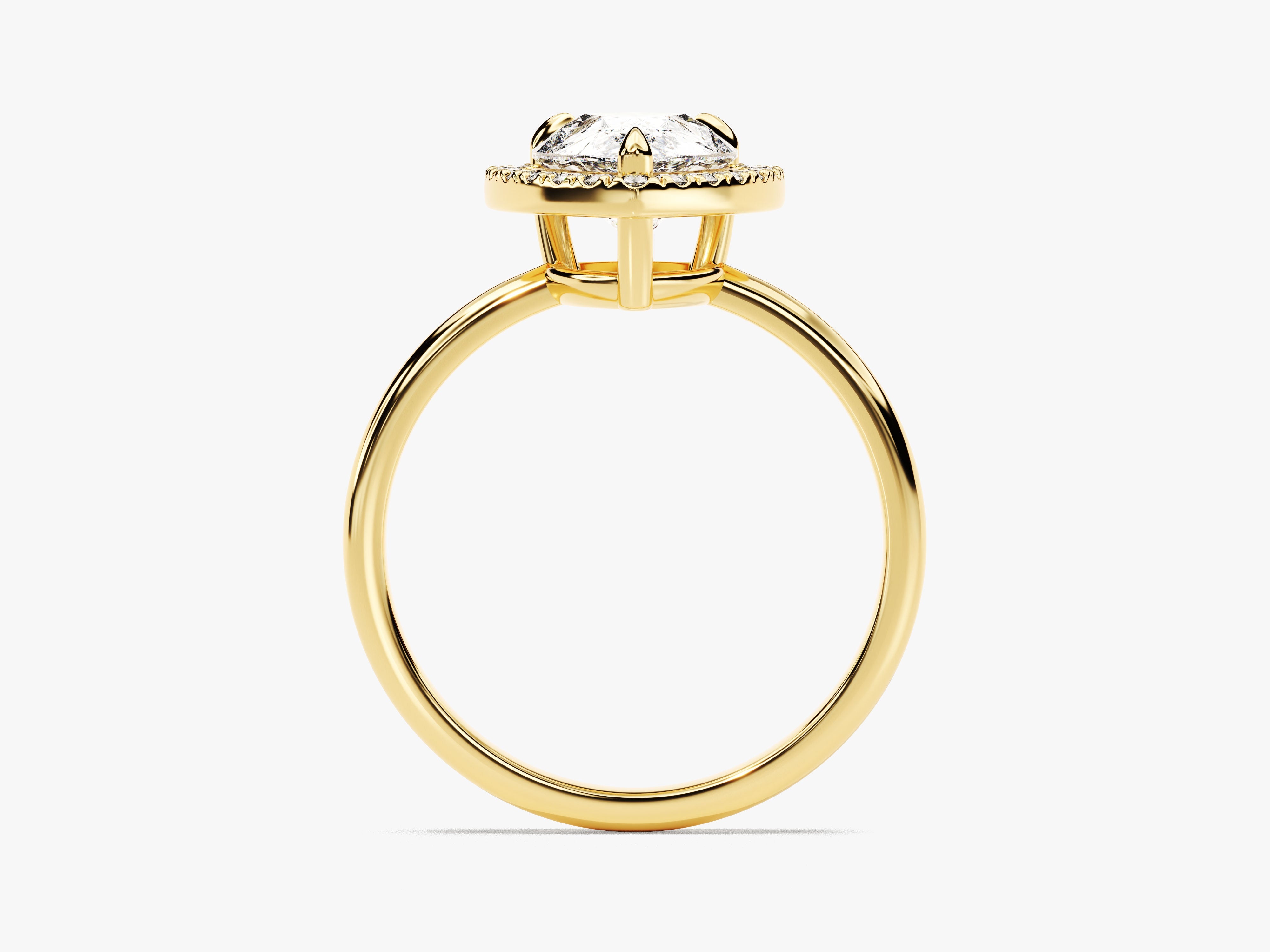 Pear Halo Moissanite Engagement Ring (2.00 CT)